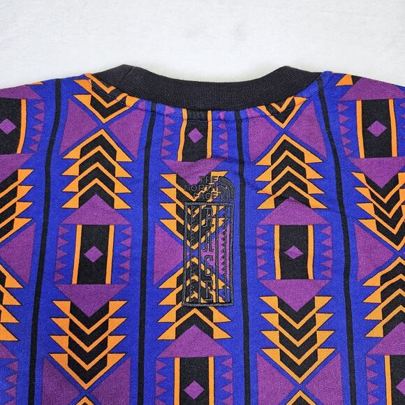 The North Face Aztec 92 Rage Fleece Cropped Crew Sweatshirt Women M Tribal Retro - Picture 5 of 11